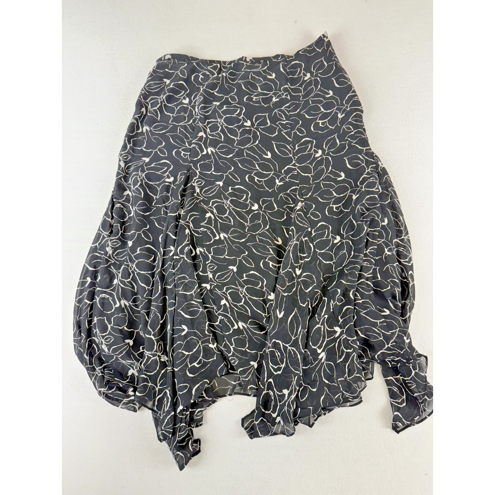 VTG Chaps 14 Skirt Flowy zip Waist Fairy Isle Asymmetrical Y2K Flowy